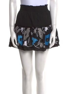 Misa LA Black Mini Skirt w/ embroidery